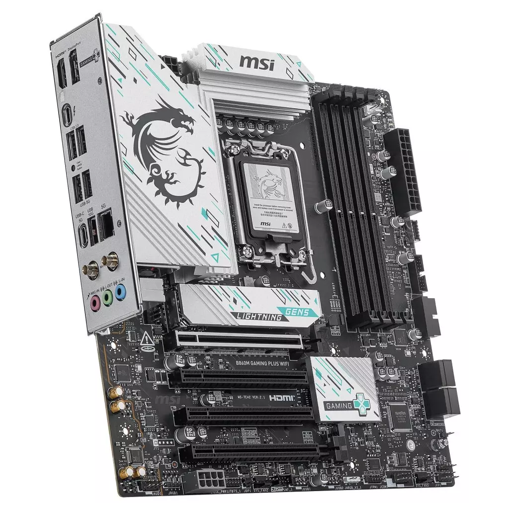 Obrázek produktu MSI B860M GAMING PLUS WIFI / INTEL B860 / LGA1851 / 4x DDR5 / M.2 / WiFi / mATX