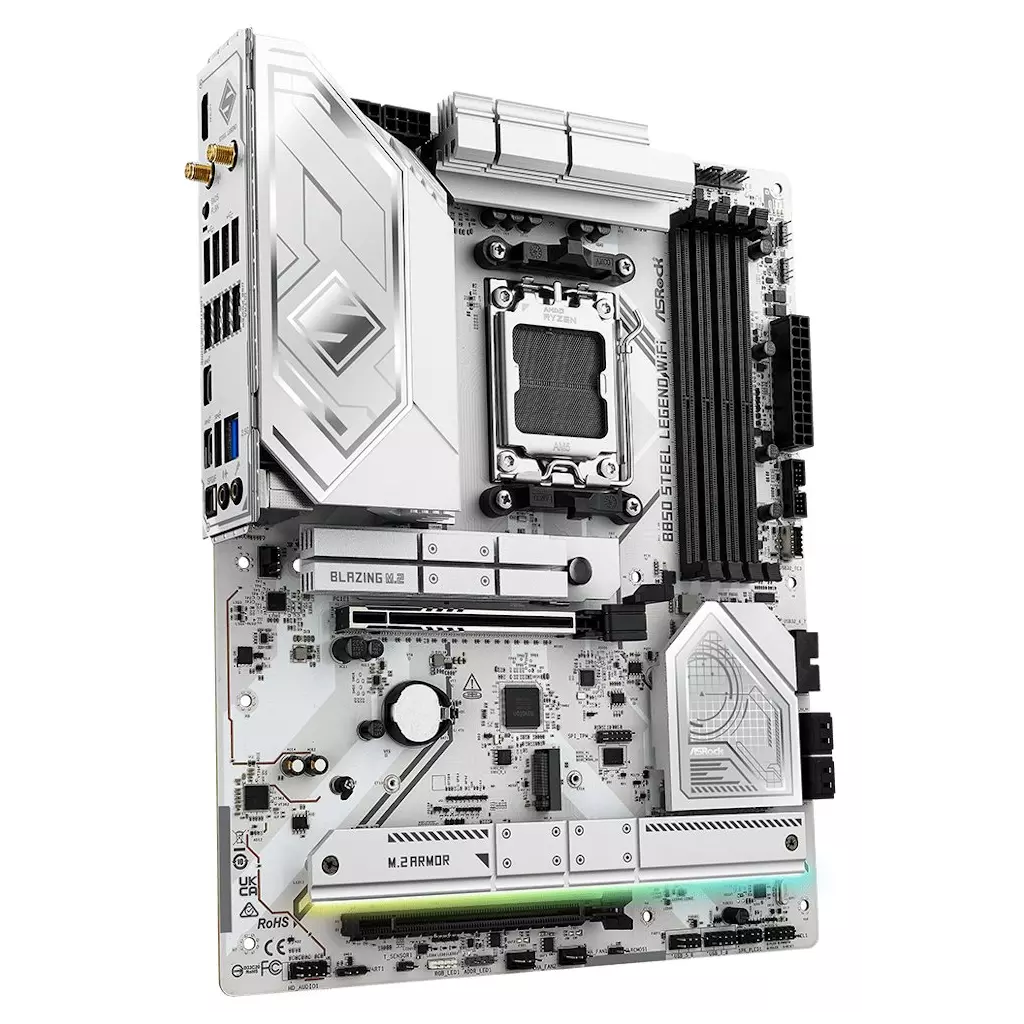 Obrázek produktu ASRock B850 Steel Legend WiFi / AMD B850 / AM5 / 4x DDR5 DIMM / 4x M.2 / HDMI / USB-C / WiFi / ATX