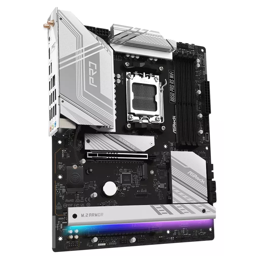 Obrázek produktu ASRock B850 Pro RS WiFi / AMD B850 / AM5 / 4x DDR5 DIMM / 4x M.2 / HDMI / USB-C / WiFi / ATX