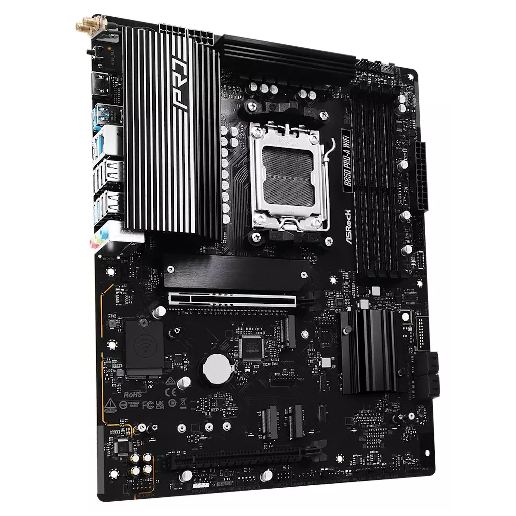 Obrázek produktu ASRock B850 Pro-A WiFi / AMD B850 / AM5 / 4x DDR5 DIMM / 4x M.2 / HDMI / USB-C / WiFi / ATX