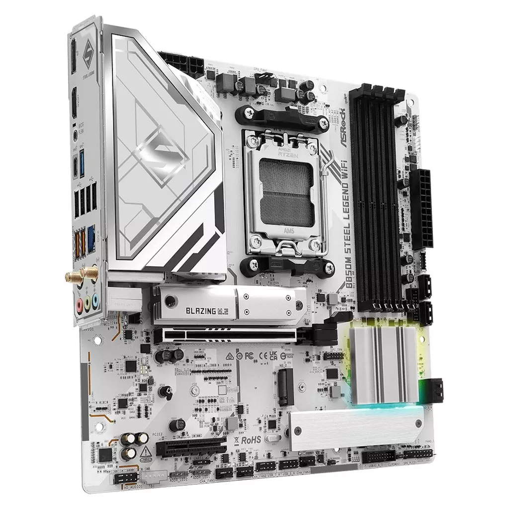 Obrázek produktu ASRock B850M Steel Legend WiFi / AMD B850 / AM5 / 4x DDR5 DIMM / 3x M.2 / HDMI / DP / USB-C / WiFi / mATX
