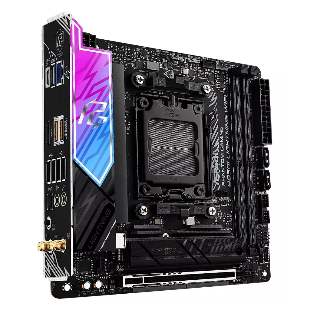 Obrázek produktu ASRock B850I Lightning WiFi / AMD B850 / AM5 / 2x DDR5 DIMM / 2x M.2 / HDMI / USB-C / WiFi / Mini-ITX