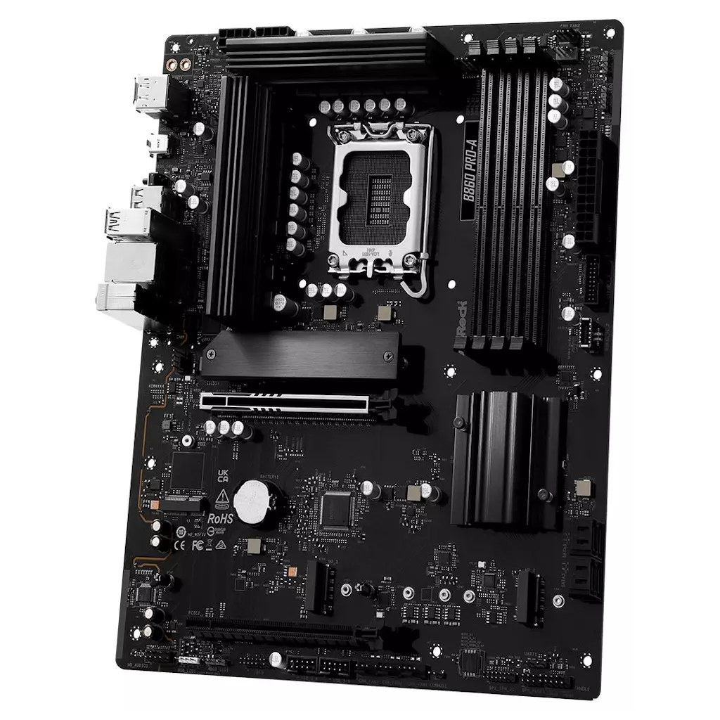 Obrázek produktu ASRock B860 Pro-A / Intel B860 / LGA1851 / 4x DDR5 / 3x M.2 / HDMI / DP / USB-C / ATX