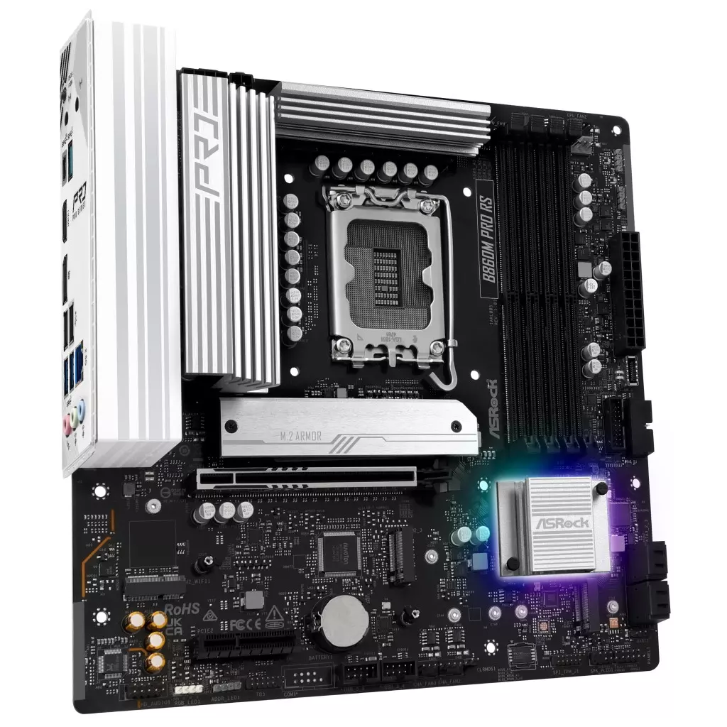Obrázek produktu ASRock B860M Pro RS / Intel B860 / LGA1851 / 4x DDR5 / 3x M.2 / HDMI / DP / USB-C / mATX