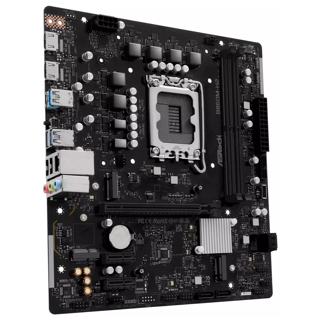 Obrázek produktu ASRock B860M-H2 / Intel B860 / LGA1851 / 2x DDR5 / 2x M.2 / HDMI / DP / USB-C / mATX