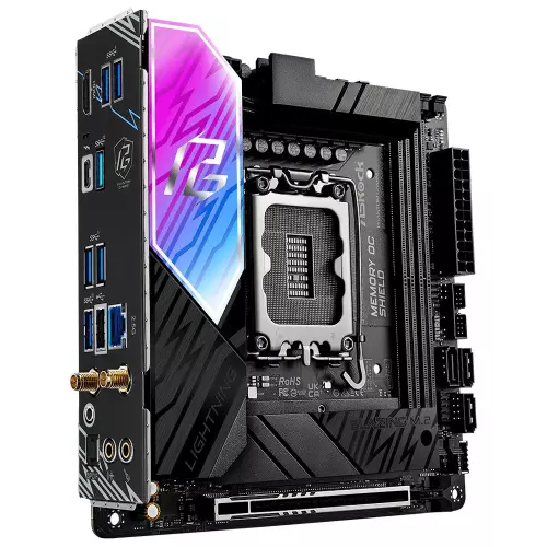 obrázek produktu ASRock B860I Lightning WiFi / Intel B860 / LGA1851 / 2x DDR5 / 2x M.2 / HDMI / Thunderbolt 4 / WiFi / Mini-ITX