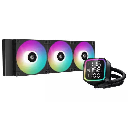 obrázek produktu DEEPCOOL vodní chladič LD360 / 3x120 mm PWM ARGB fan / display / černý