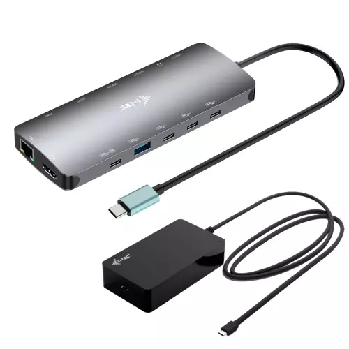 obrázek produktu i-tec USB-C Metal Nano 3x Display Dock, 2x HDMI 1x USB-C video, PD 140W + Universal Charger 140W
