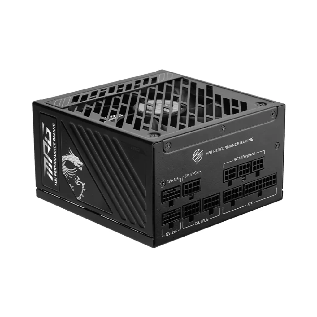 Obrázek produktu MSI zdroj MPG A850GS PCIE5/ 850W/ ATX3.1/ akt. PFC/ 10 let celk. záruka/ 135mm fan/ modulární kabeláž/ 80PLUS Gold