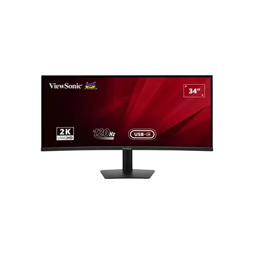 obrázek produktu ViewSonic VA3420C '34" 21:9, 3440 x 1440, SuperClear® VA zakřivený monitor, 120Hz, 2 HDMI, DP, USB, USB-C 96W, speakers