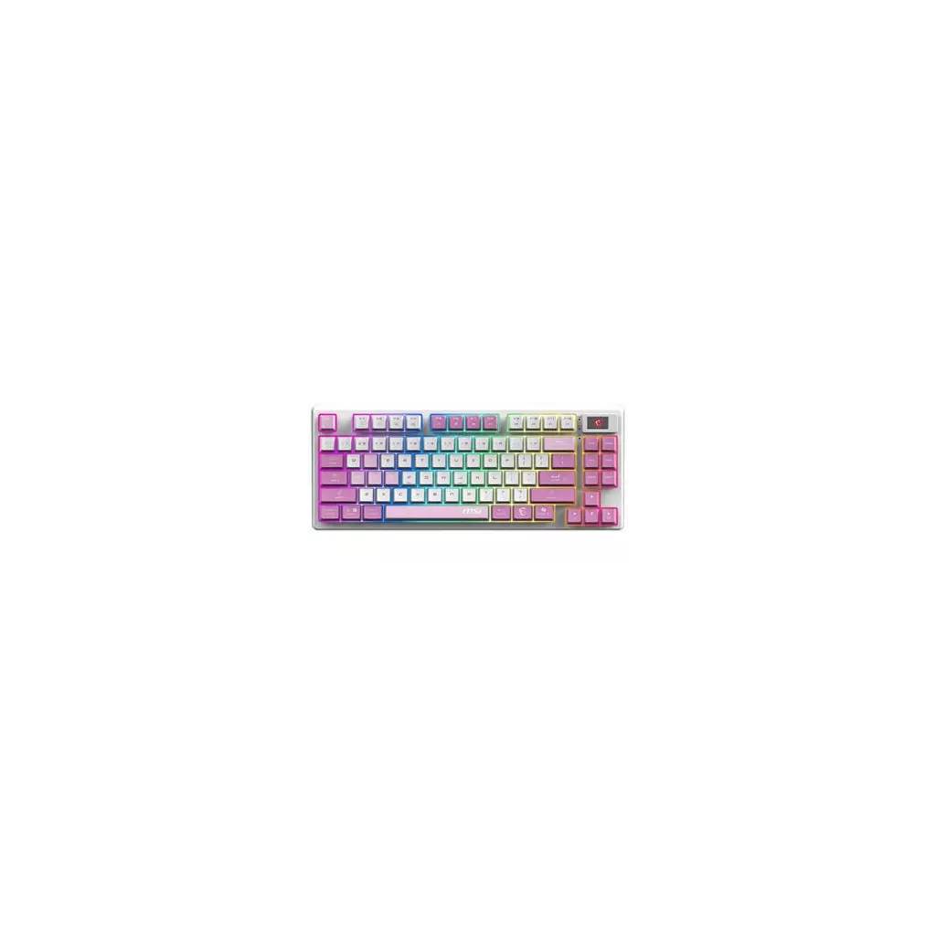 Obrázek produktu MSI herní klávesnice FORGE GK600 TKL Violet/ bezdrátová 2,4GHz+BT/ mechanická/ RGB/ USB-C/ display/ CZ+SK layout