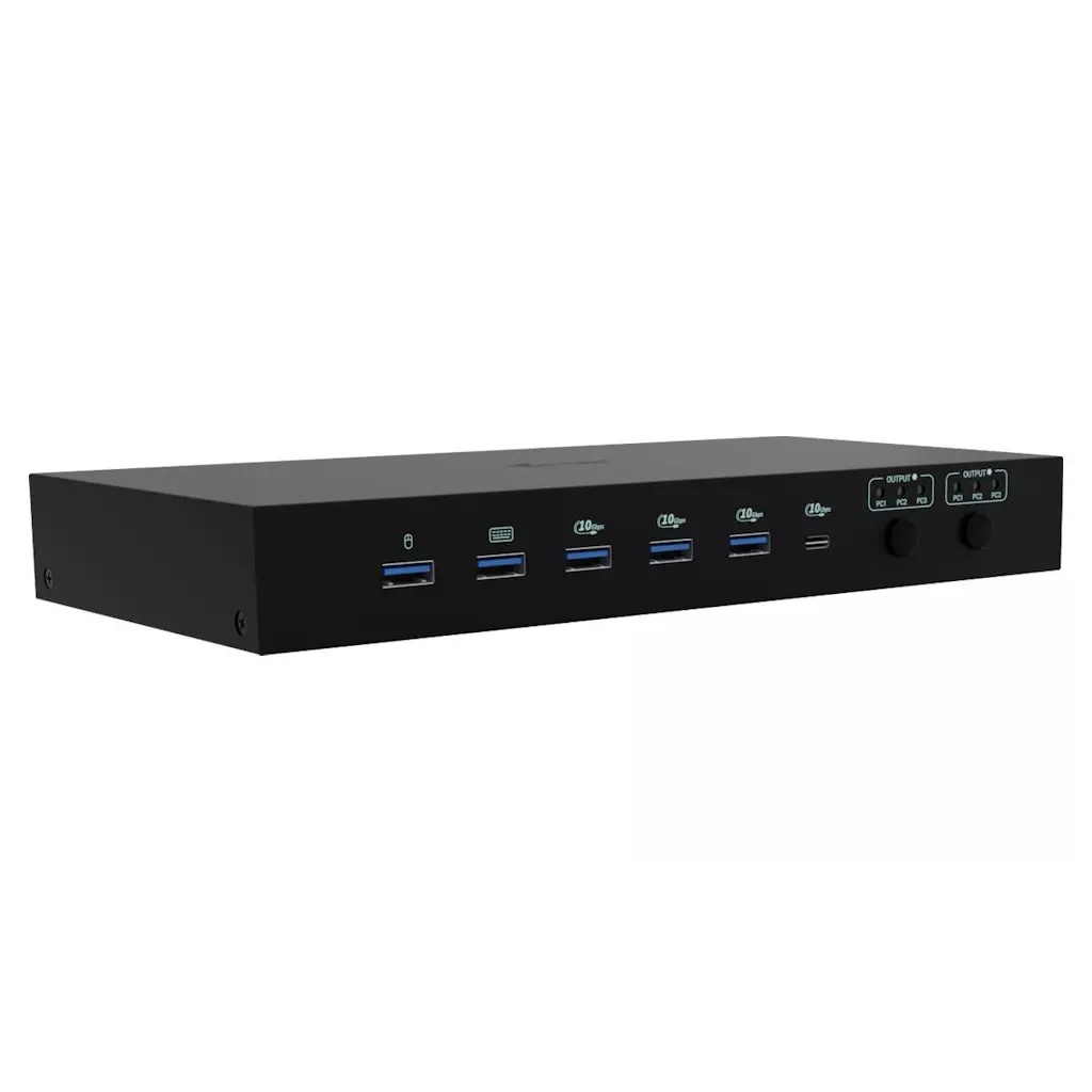 Obrázek produktu i-tec dokovací stanice USB-C KVM Docking station for 3 Hosts, Dual Display, Power Delivery 1x 92W/2x 65W