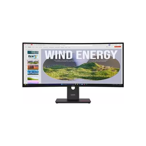 obrázek produktu Lenovo T34WD-40 s MC60/ 34" VA, prohnutý/ 3440x1440/ 21:9/ 300cd/m2cmd/ 3000:1/ 4ms/ HDMI/ DP/ USB/ RJ45/ VESA/ černý