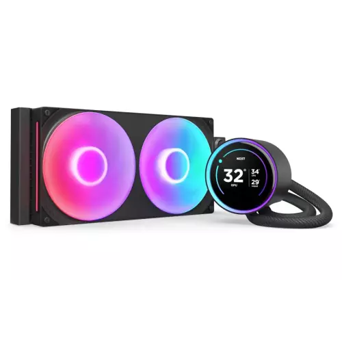 obrázek produktu NZXT vodní chladič Kraken 280 ELITE RGB / 2x140mm RGB fan / 4-pin PWM / LCD disp. / 6 let