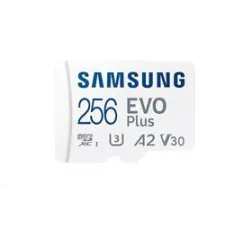 obrázek produktu Samsung paměťová karta 256GB EVO Plus micro SDXC V3 TLC U3 (čtení až 130MB/s) + SD adaptér