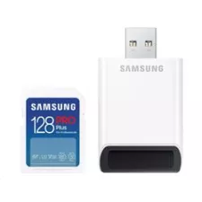 obrázek produktu Samsung paměťová karta 128GB PRO Plus SDXC CL10 U3 V30 (č/z: až 180/až 130MB/s) + USB adaptér