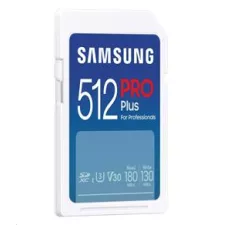 obrázek produktu Samsung paměťová karta 512GB PRO Plus SDXC CL10 U3 V30 (č/z: až 180/až 130MB/s)