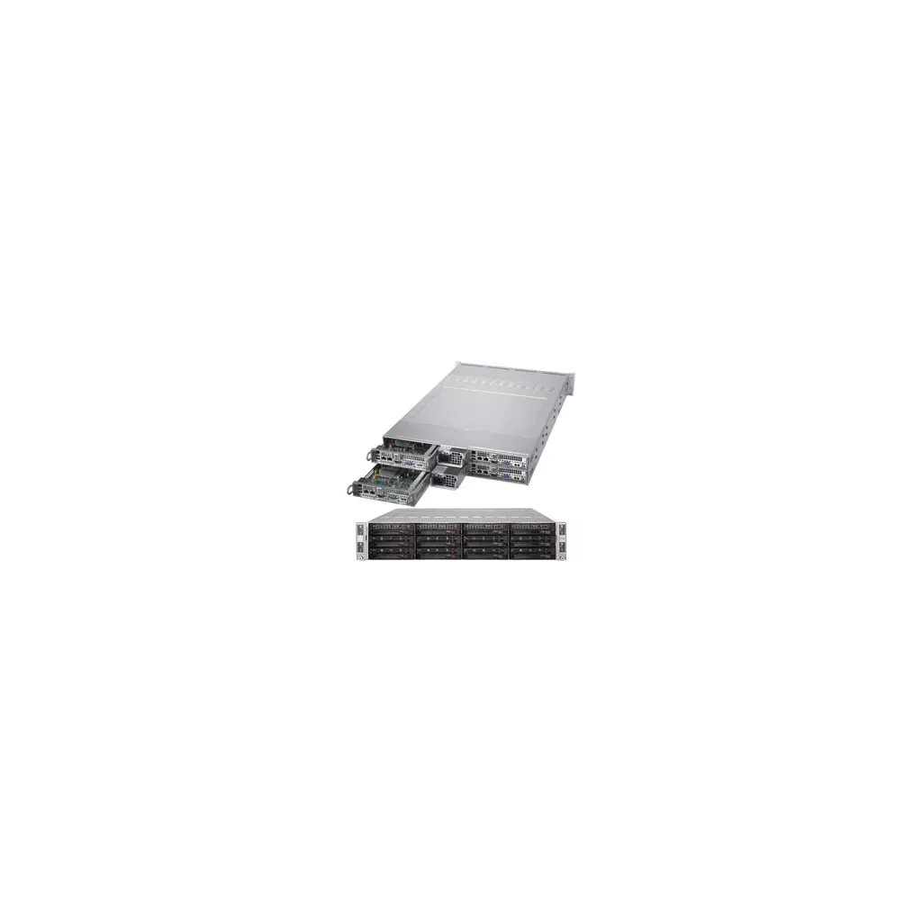 Obrázek produktu 2U4N Twin 6029TR-HTR 4×(2S-P, 2GbE, 3sATA,8DDR4, PCI-E16LP,IPMI, rPS (80+TIT)