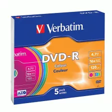 obrázek produktu VERBATIM DVD-R Colour 16x/4.7GB