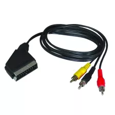obrázek produktu Solight SCART kabel, SCART konektor - 3x CINCH konektor, přepínatelný, 1m, sáček - SSV0301E