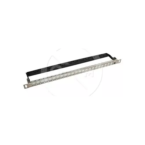 obrázek produktu Univerzální modulární neosazený patch panel Solarix 24 portů nerez 0,5U SX24HDM-0-STP-SL-UNI