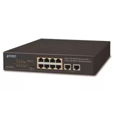 obrázek produktu Switch PLANET FSD-1008HP 8x PoE 802.3at 120W+ 2x 100Base-TX