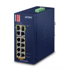 obrázek produktu PLANET IFGS-1022HPT síťový přepínač Nespravované Fast Ethernet (10/100) Podpora napájení po Ethernetu (PoE) Modrá