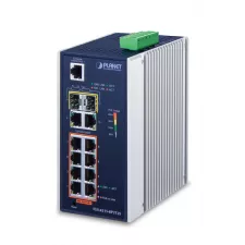 obrázek produktu PLANET IGS-4215-8P2T2S síťový přepínač Řízený L2/L4 Gigabit Ethernet (10/100/1000) Podpora napájení po Ethernetu (PoE) Modrá, St