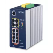 obrázek produktu PLANET IGS-5225-8P4S síťový přepínač Řízený L2+ Gigabit Ethernet (10/100/1000) Podpora napájení po Ethernetu (PoE) Modrá, Stří