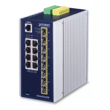 obrázek produktu PLANET IP30 Industrial L3 8-Port Řízený Gigabit Ethernet (10/100/1000) Modrá, Bílá