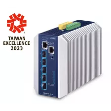 obrázek produktu PLANET Industrial Layer 3 5-Port Řízený L3 10G Ethernet (100/1000/10000) Hliník, Modrá