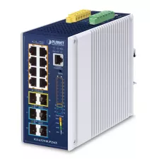 obrázek produktu PLANET Industrial L3 8-Port Řízený Gigabit Ethernet (10/100/1000) Podpora napájení po Ethernetu (PoE) Hliník, Modrá