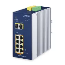 obrázek produktu Planet IGS-10020HPT-U IP30 Industrial L2+/L4 8-Port 1000T 802.3at PoE + 2-Port 1G/2.5G SFP Full Managed Switch