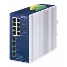 obrázek produktu PLANET IP30 Industrial L2/L4 8-Port Řízený L2/L4 Gigabit Ethernet (10/100/1000) Hliník, Modrá