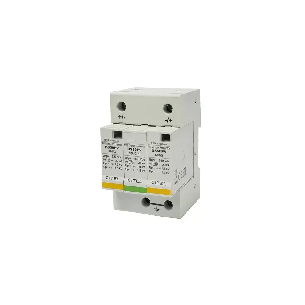 Obrázek produktu Solarmi DS50PVS-500/G svodič přepětí, 500Vdc, CE