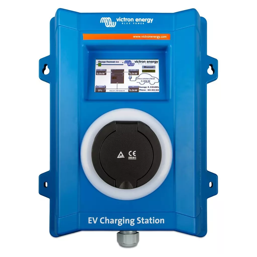 Obrázek produktu Victron EV nabíjecí stanice pro elektromobily, 22kW, 32A, 3f/1f, Type 2, LCD displej, bez kabelu