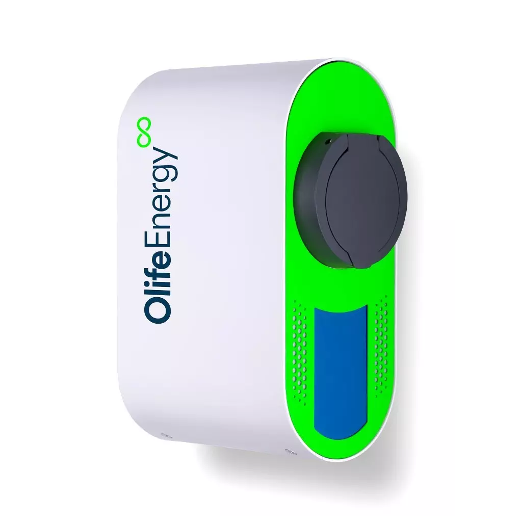 Obrázek produktu OlifeEnergy EV nabíječ elektromobilů BASE AC 22kW, Wallbox, Type2, zásuvka, RFID, automód