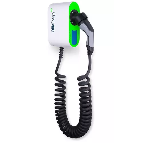 obrázek produktu OlifeEnergy EV nabíječ elektromobilů BASE AC 22kW, Wallbox, Type2, kroucený kabel, RFID, automód