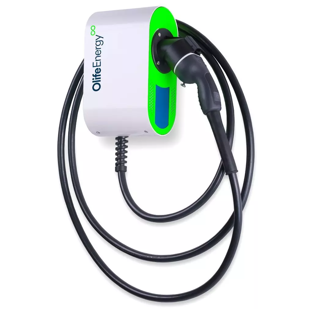 Obrázek produktu OlifeEnergy EV nabíječ elektromobilů BASE AC 22kW, Wallbox, Type2, rovný kabel, RFID, automód