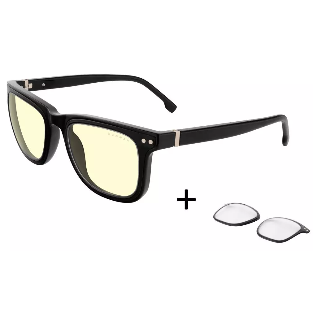 Obrázek produktu GUNNAR kancelářské/herní brýle CUPERTINO ONYX * jantarová/čirá skla * BLF 65 / BLF 35 * GUNNAR focus