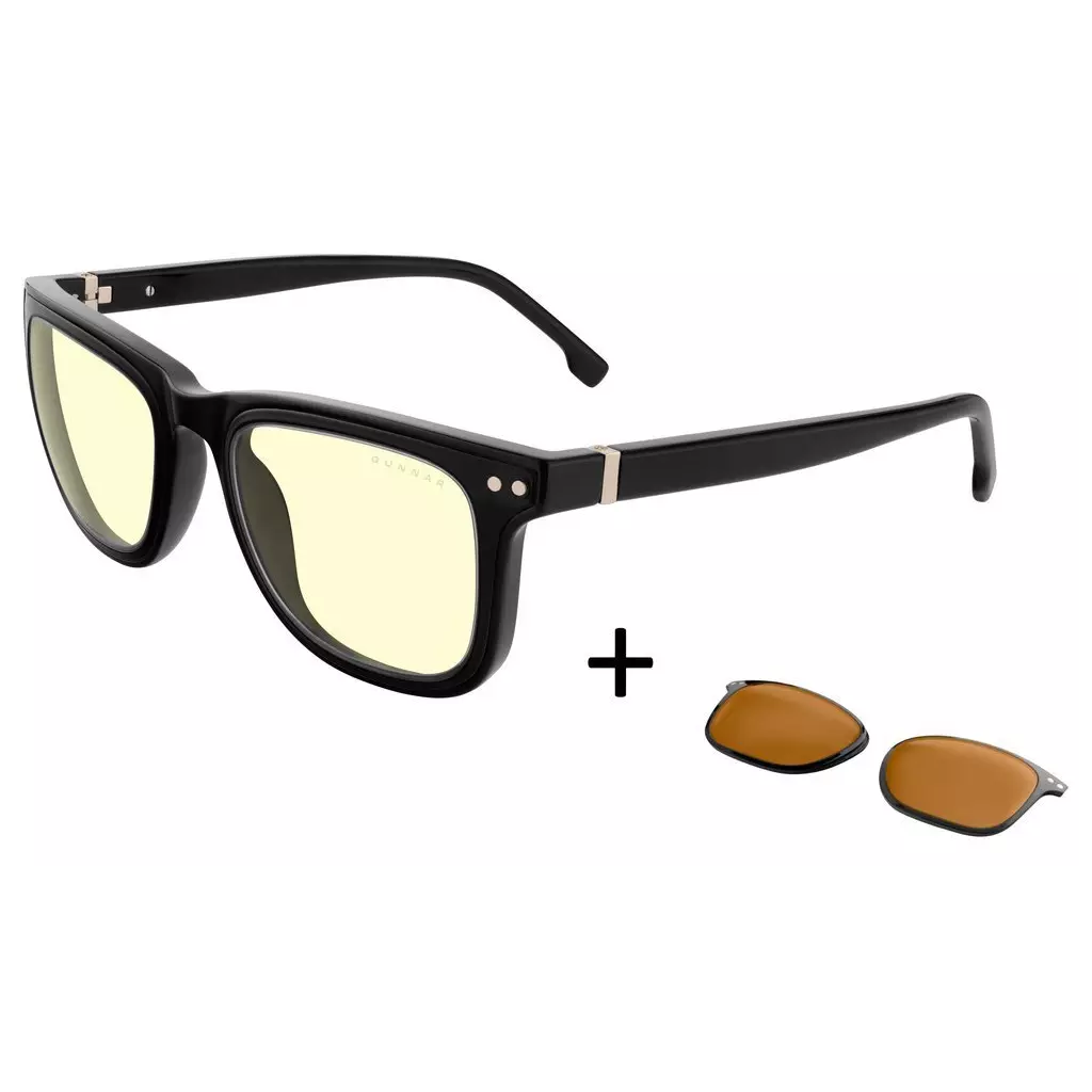Obrázek produktu GUNNAR kancelářské/herní brýle CUPERTINO ONYX * jantarová/jantarová MAX skla * BLF 65 / BLF98 * GUNNAR focus