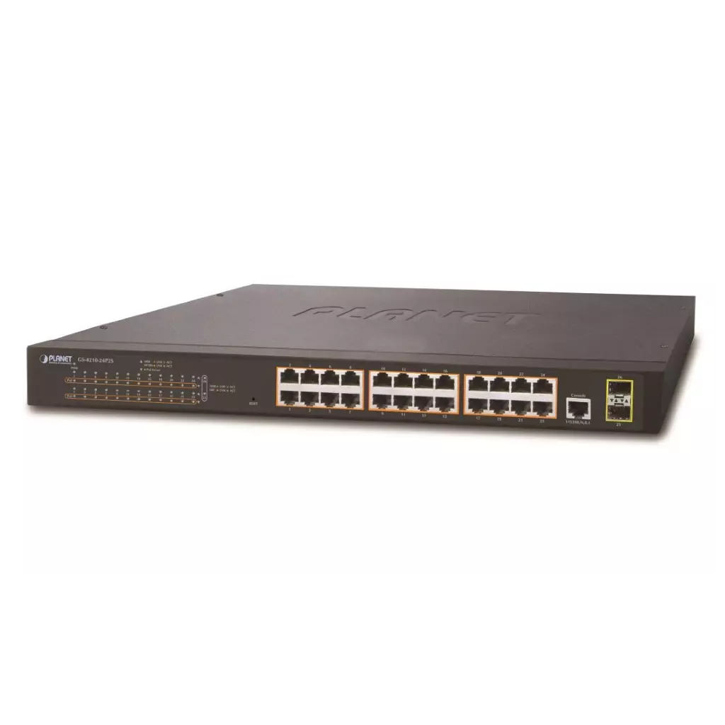 Obrázek produktu Planet GS-4210-24P2S L2 switch, 24x1Gb, 2x SFP, 24x PoE 802.3at 300W