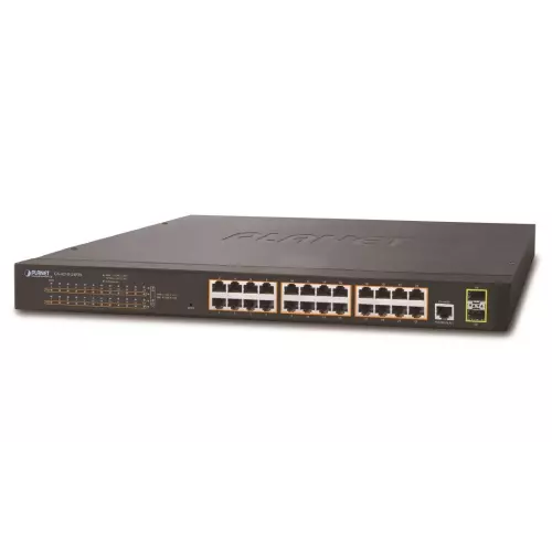obrázek produktu Planet GS-4210-24P2S L2 switch, 24x1Gb, 2x SFP, 24x PoE 802.3at 300W