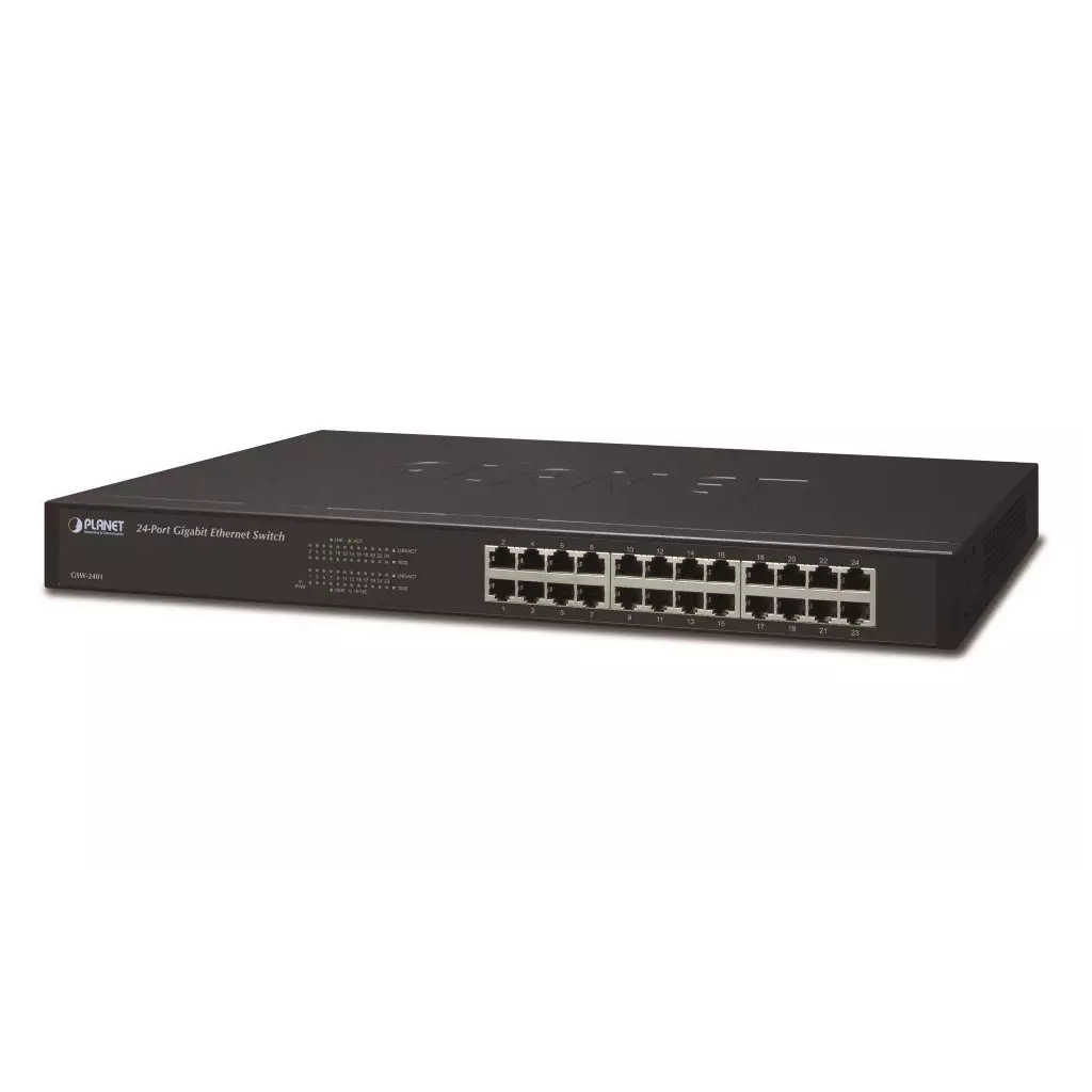 Obrázek produktu Planet GSW-2401 Switch 24x 10/100/1000, kov, rackmount, fanless