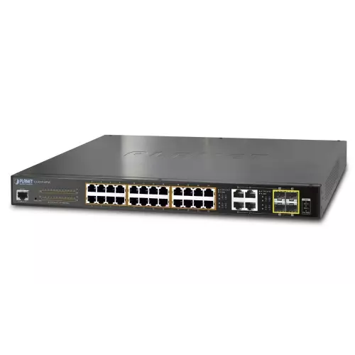 obrázek produktu Planet GS-4210-24PL4C L2 switch, 28x1Gb, 4x1Gb SFP, 24x PoE 802.3at 430W
