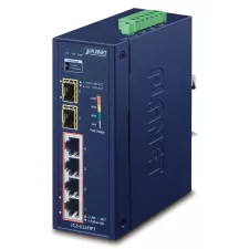 obrázek produktu Planet IGS-624HPT Průmyslový Switch 4x 1Gb RJ-45 + 2x 1Gb SFP, PoE+ 802.3at 36/120W, IP40, DC12-56V, -40/+75°C, fanless