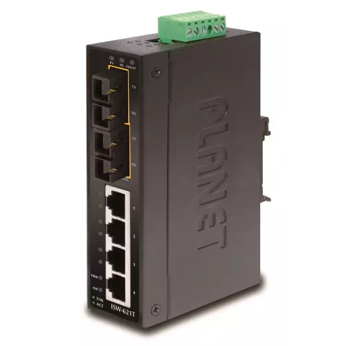 obrázek produktu Planet ISW-621TS15 Průmyslový Switch 4x 10/100M + 2x 100M SM 15km  SC, -40~+75°C, 48VDC, DIN