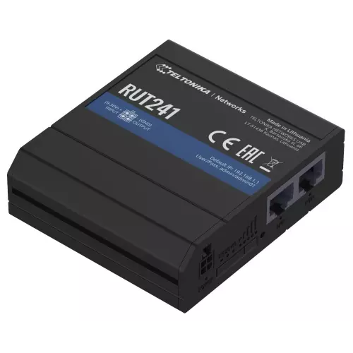obrázek produktu Teltonika LTE Wi-Fi Router RUT241, 2,4 GHz, 802.11b/g/n, 2/3/4G, LTE, 1x DI/DO