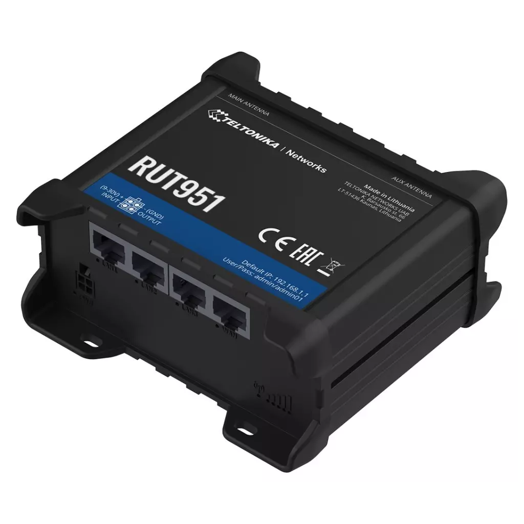 Obrázek produktu Teltonika LTE Wi-Fi Router RUT951, 2,4 GHz, 802.11b/g/n, 2/3/4G, LTE