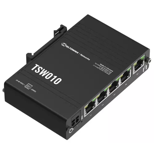 obrázek produktu Teltonika TSW010 průmyslový nemanažovaný switch, 5x 10/100, bez zdroje